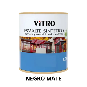 ESMALTE SINTÉTICO NEGRO MATE - 1/4LT.
